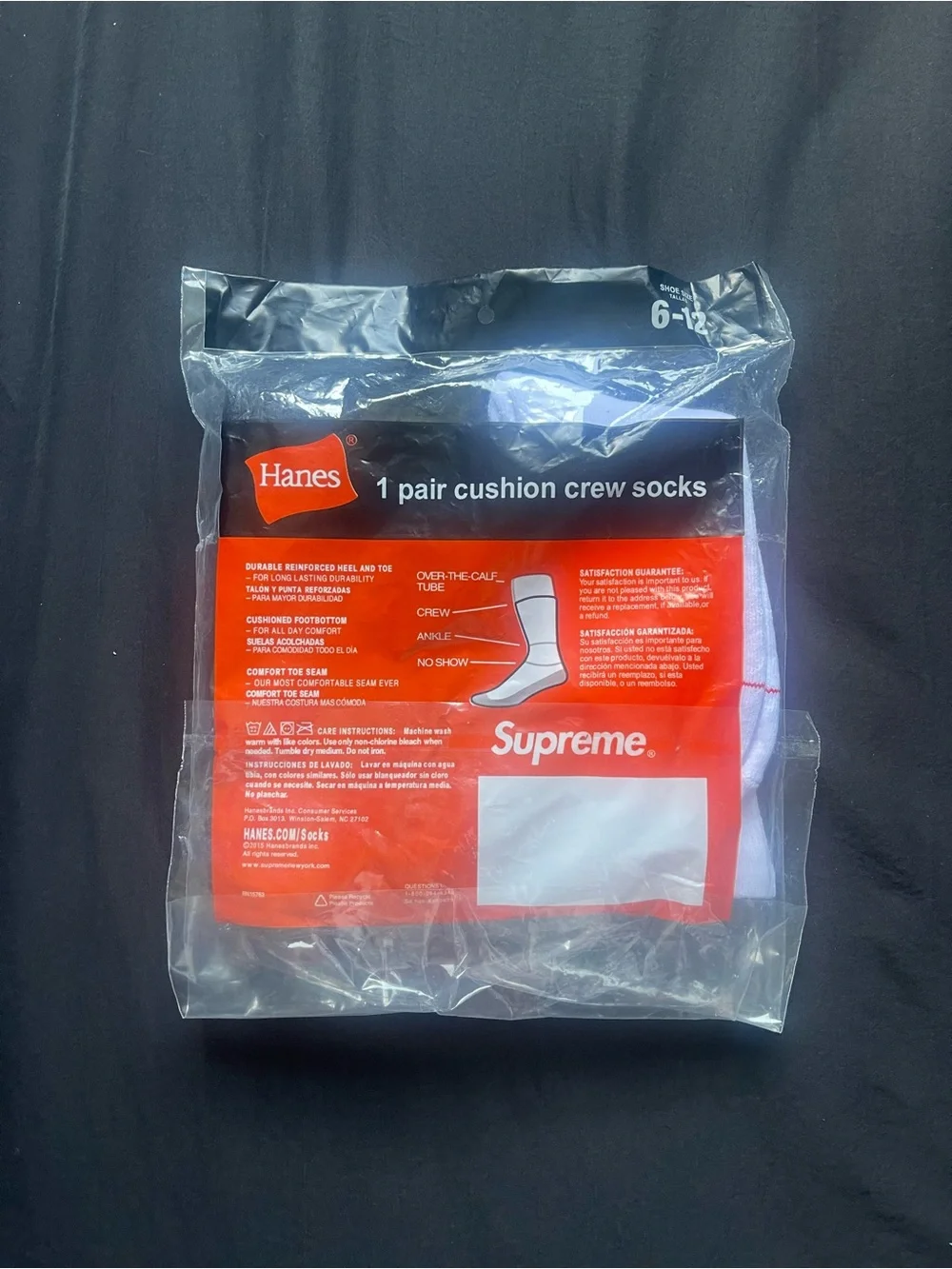 Supreme x Hanes Crew Socks Pack - Black & White